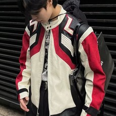 해피유통 레더 코트 패션 레이싱복 봄가을 얇은 남성 루즈핏 자켓 BJJ001