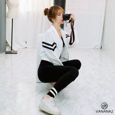 VANANA2 여성 두줄 포인트 스포츠 바람막이