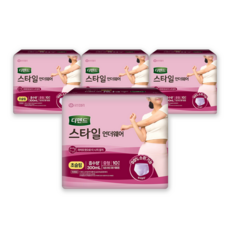 디펜드 여성용 스타일 언더웨어 요실금 성인기저귀 초슬림, 중형, 10개입, 4개