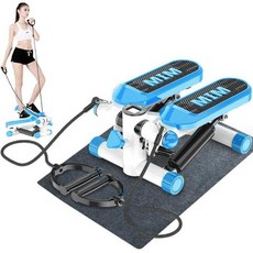 CADRUN 여성 가정용 소음방지 다이어트기 소형 등산 멀티 제자리 건강함, 블루+미끄럼방지존향+끈+바닥매트