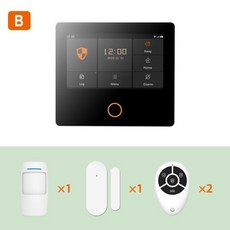 Ostaniot-홈 보안 시스템 4G 와이파이 무선 투야 스마트 도난 키트 내장 사이렌 알렉사 앱 원격 제어 OT, 02 Set-B 5Kit, 1개