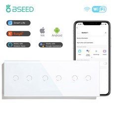 BSEED 와이파이 스마트 터치 스위치 투야 라이프 앱 컨트롤 플러스 소켓 EU 표준 벽 조명 1 2 3 갱 웨, 09 2G 2G 2G Switch_01 EU 표준, 1개
