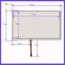 [해외] ZHIYUSUN 5 PCSLOT165MM * 99MM GPS 자동차 케이블에 한 7 인치 저항 화면 왼쪽 터치 센서 165*99 왼쪽에서 라인 62MM, 상세내용표시