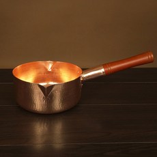 18cm 구리냄비 높은냄비 탕솥 가스렌지 대형 광택가스모델 손잡이 겸용 냄비밥 동냄비, 핸드메이드 해머 패턴, 1개