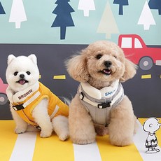 말썽쟁이여름 강아지 애견 깔깔이 패리스독 겨울 하네스 패딩 조끼 S - 3XL