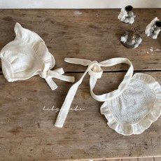 하이바이베베 보송레이스 앞치마+보넷세트
