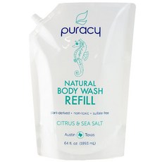 Puracy 퓨라시 내추럴 바디 워시 리필 시트러스 & 씨 솔트 1893 ml 1 개, 1팩