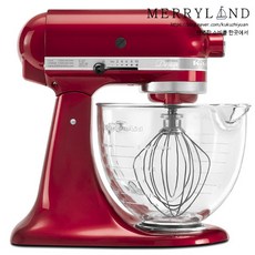 KitchenAid 아티산 믹서 반죽기 유리볼 5쿼터 4.5L, 1개, 03_Candy Apple Red