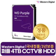 WD Purple 4TB 감시용 웬디 퍼플 하드디스크 4테라 5400RPM 256MB - 웬디퍼플