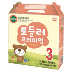 성장기용 조제식 정식품 베지밀 토들러 프리미엄 3단계 190ML*16입 1박스, 190ml