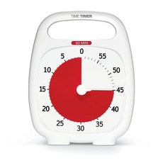 타임타이머 TIME TIMER PLUS 5분/20분/60분화이트/60분블랙/120분 손잡이 모양 TTP7-W, 60 Minute (White), 60 Minute (White)