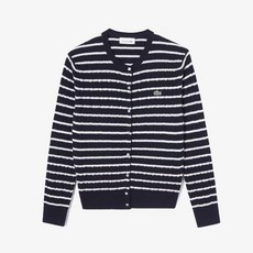 매장정품 라코스테 LACOSTE 공식브랜드관 여성 케이블 크루넥 가디건 AF091E-54N HDE 다크 네이비 1529209