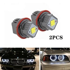 BMW용 LED 마커 헤드라이트 오류 없는 천사 눈 전구 BMW 5 시리즈 E60 M5 2006 2007 160W 쌍 E39 E83 E53 E63 E64 E65 E66 E61, 1) 2 pieces - 6000k - WHITE