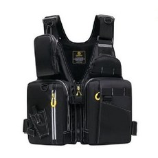 JARUSITE J41 루어낚시 조끼, 블랙 화이트 라인 J41