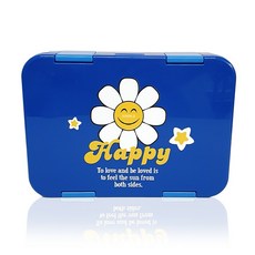 언즈 스마일 어린이집 유치원 초등학생 유아 아동 소풍 점심 미니 피크닉 도시락통, 블루, 1개, 블루