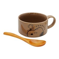 chou chou poche 079830 카미오 재팬 스누피 수프 컵 숟가락 세트 근접 촬영 선물, 1개