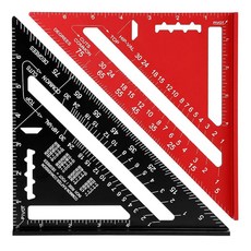 17.8cm(7인치) 래프터 스퀘어 알루미늄 합금 더블 스케일 삼각형 눈금자 각도 눈금자 목수 삼각형 사각형 래프터 도구 목공 및 목공용 측정 도구, 1개