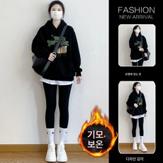 임부복 겨울레깅스탑+맨투맨 기모도톰블랙후드슬링상하복