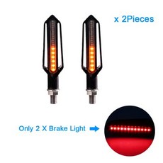 야마하 fz1 fazer fz8 xj6 fz6 mt-09 FZ-09 mt07 mt-07 오토바이 방향 지시등 흐르는 깜박이 LED 깜박이, 3) 2 Pieces Red