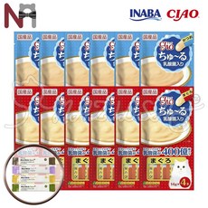  이나바 챠오츄르 유산균 기능성 츄르 고양이간식 참치[SC-231]+가다랑어[SC-232] 2종콤보 혼합맛 대용량 (14gx4p 12팩 48p), 유산균 참치 6팩 + 유산균 가다랑어 6팩 