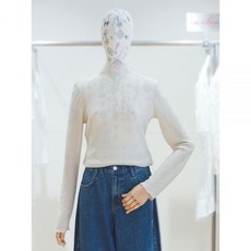 [써스데이아일랜드] 크리즈 인타록 반하이넥 티셔츠 T236ATS532W