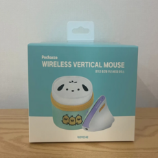 로이체 산리오 인체공학 저소음 버티컬 충전식 무선 마우스 + 파우치 세트 SAN-VMS-B-PC, 포차코