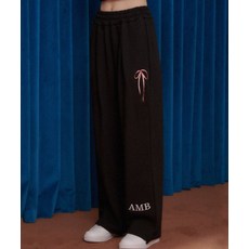 AMBLER Pants with ribbon 원턱 2-Way 트레이닝 스웨트 팬츠 AP801 (블랙)