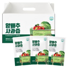 유기농마루 국내산 양배추사과즙, 3L, 1박스 100ml, 30개
