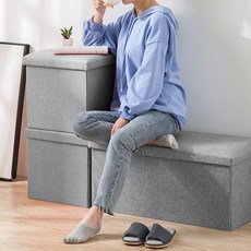 원룸 공간활용 접이식 수납 스툴 벤치소파 폴딩박스 정리함 리빙박스, 1개
