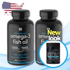 (1+1) 스포츠리서치 오메가3 rTG 1250mg 고순도 고함량 150정, 2개