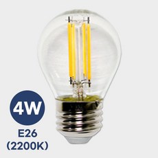 루미앤 뉴올빔 필라멘트 LED 미니 인지구 전구 램프 4W E26 전구색, 7개, 7개