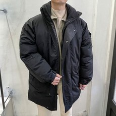 라운지21 남자 오버핏 두툼 웰론 하프 패딩 점퍼