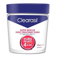 여드름 치료 페이셜 클렌징 패드 - clearasil Rapid 구조 살리실산 여드름 치료제가 포함된 딥 트리트먼트 패드 90 count, 1개