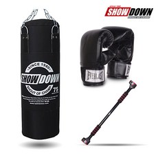 SHOWDOWN 쇼다운 샌드백 일반 헤비백 D세트 75cm 글러브 철봉, 샌드백+세이프락+에버벨크로백글러브