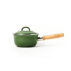 BK 비케이쿡웨어 더치오븐 편수 카본스틸 전골냄비 무수분냄비 법랑냄비 이유식냄비 애나멜냄비, 에메랄드 그린