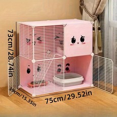고양이 철장 케이지 강아지 펜스 격리장 조립식 가림막 철제 팬스 울타리 반려견, 분홍색, 1개