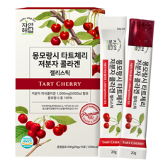 자연해답 몽모랑시 타트체리 저분자 피쉬콜라겐 젤리스틱, 200g, 12개