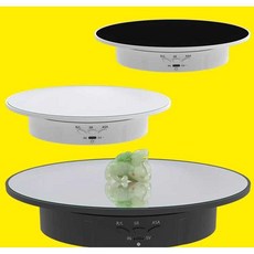 상품 턴테이블 동영상 회전판 음식 진열대 자동회전판, 20cm 블랙+거울(상판), 1개
