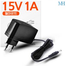 명호전자 15V1A 아답터 벽걸이형(ANY15100A-1) DC 15V 1A 어댑터, 15V1A 아답터(벽걸이형)+젠더3종세트