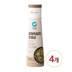 청정원 참깨 흑임자 드레싱, 315g, 4개