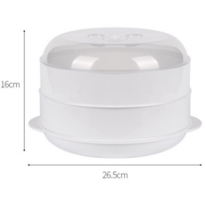 전자레인지 찜기 찜냄비 일상공감 스팀 전자레인지 찜냄비 2단찜기 계란찜기, 1개, 흰색