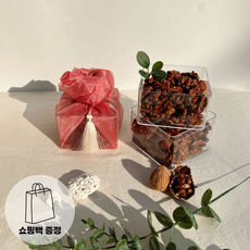 [우체국택배] 한결맛담 올바른 호두 강정 보자기 150g 핑크 정과 명절 추석 설날 거래처 답례품 선물세트, 1개