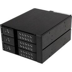 StarTech.com 스타테크닷컴 3베이 핫스왑 백플레인 3.5인치 사스 II/SATA III - 6Gbps HDD용 알루미늄 트레이리스 모바일 랙 백플레인(HSB3SAT사스BA