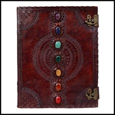 Seven Chakra Leather Journal & Handmade Paper Diary Notebook Journal for Personal Use or Gift Off, 단일상품