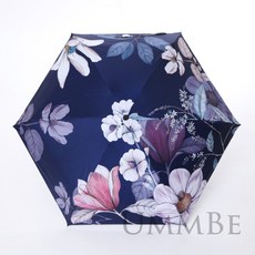 노벨 일본양산 네이비 큰한폭 꽃 경량 미니 5단 양산 우산 엄마 양산 선물 작은 가방용