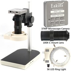 HDMI USB 37MP 1080P 60FPS TF DVR 100X 비디오 전자 디지털 수리 현미경 카메라 실험실 PCB IC CPU 납땜, 중국, 회색
