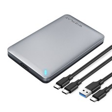 위즈플랫 포터블 2.5" HDD SSD 외장하드 케이스 USB-C + USB-A USB3.2 FHD-254UC-CA, 1개