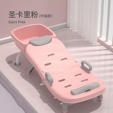 간이 목욕침대 환자 받침대 샤워 노인 핑크 장애인, 디럭스+배수관-핑크, 1개