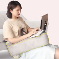 스마트폰 태블릿 거치대쿠션 자취 침대 베드 노트북 테이블 소파 무릎 쿠션 독서대, 타입 A, 그레이