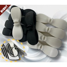 LHINT 리힌트 가전케이블선정리 말끔하게 뚝딱 간편 홀더 10P, 화이트 블랙